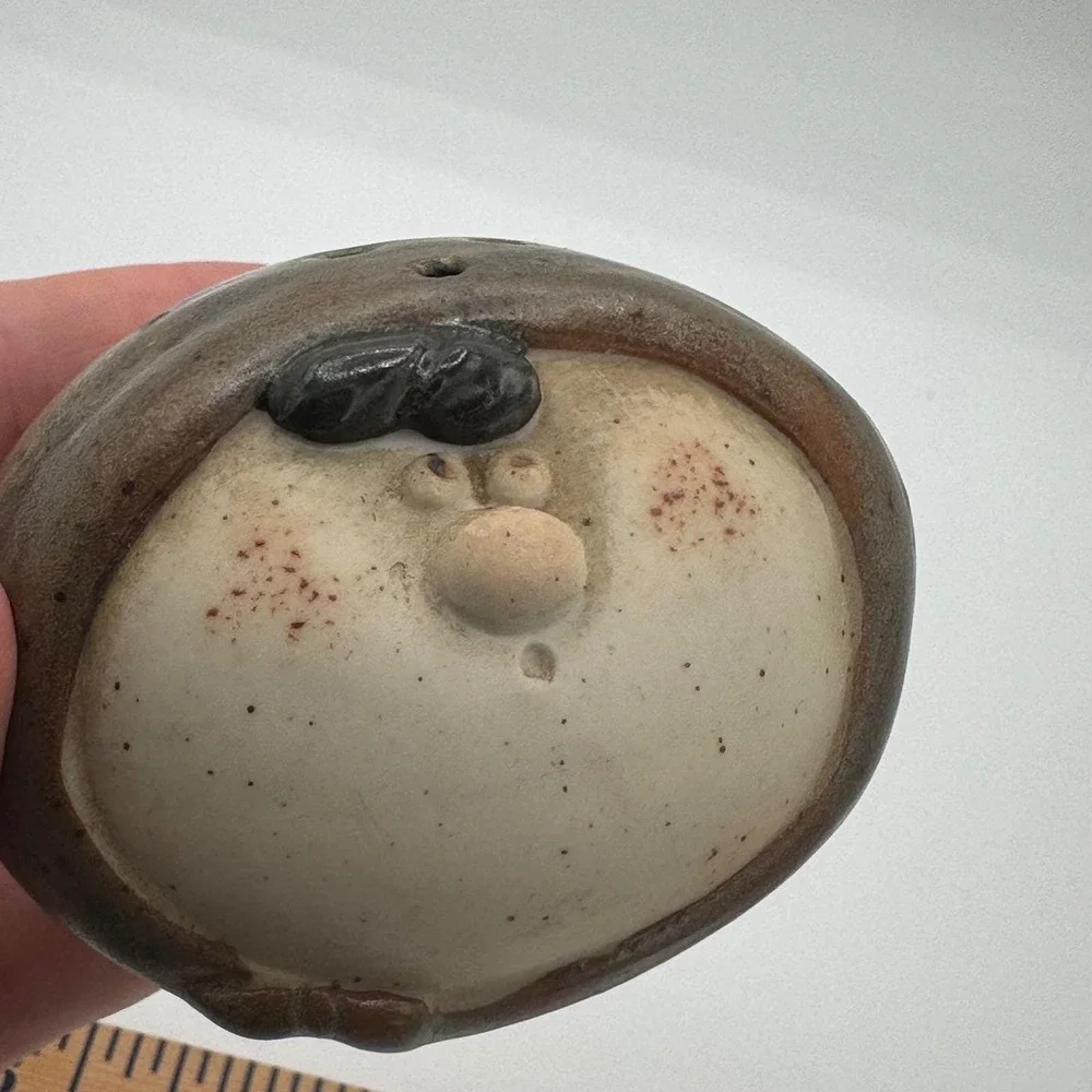 Vintage UCTCI Japan Studio Pottery Salt and Pepper Shakers Mustache Man Set